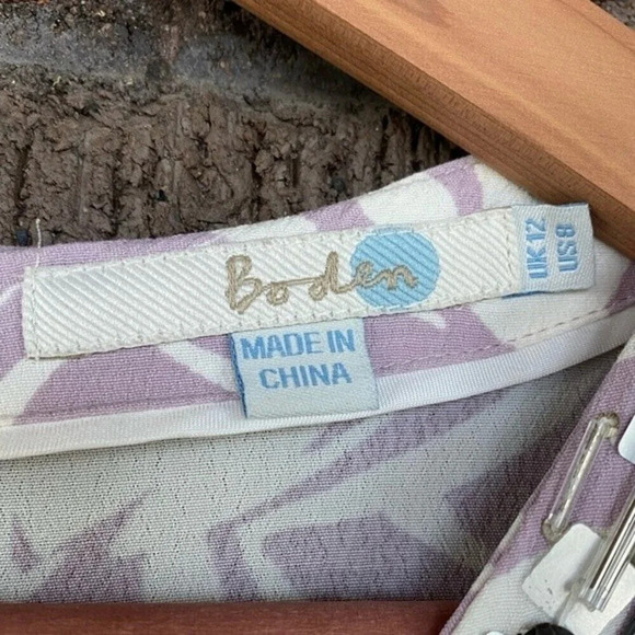 Boden, Beaded V-Neck Leaf Print Blouse - Picture 8 of 9